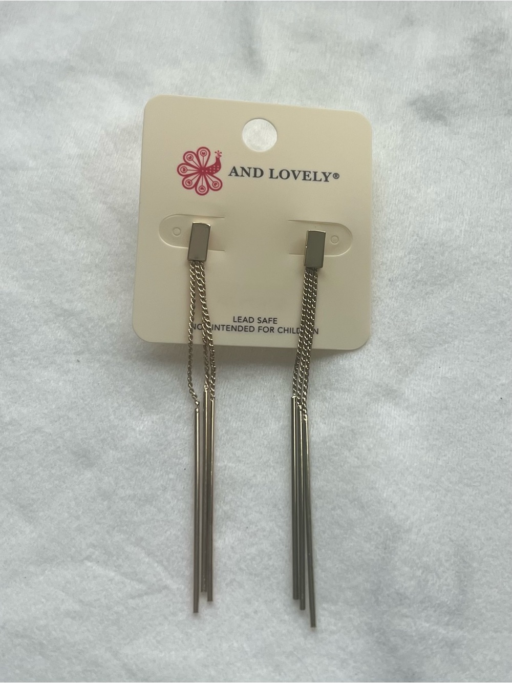 Brush gold  Long Drop Chain Earrings